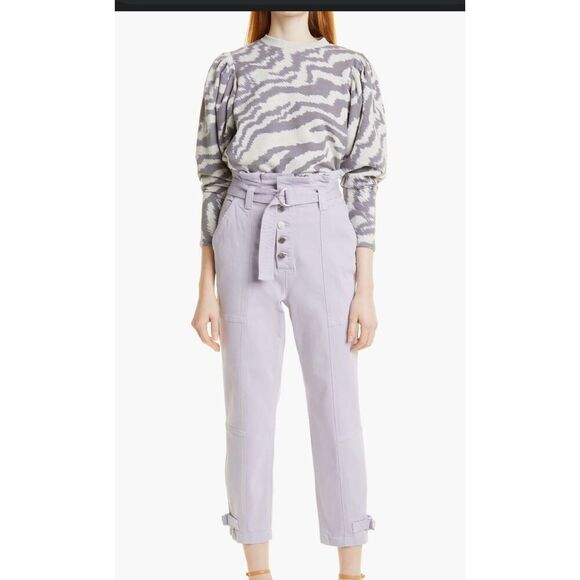 Ted Baker Small (2-4) Satrice Zebra Stripe Cotton Blend Top gray sweater cozy - Picture 1 of 9